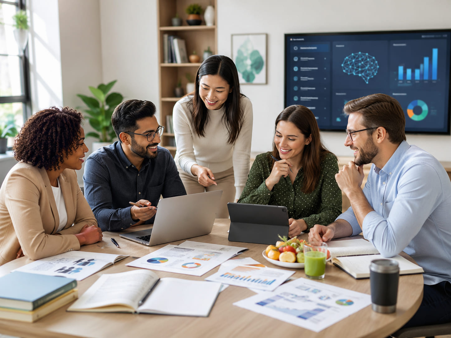 Professional team working together